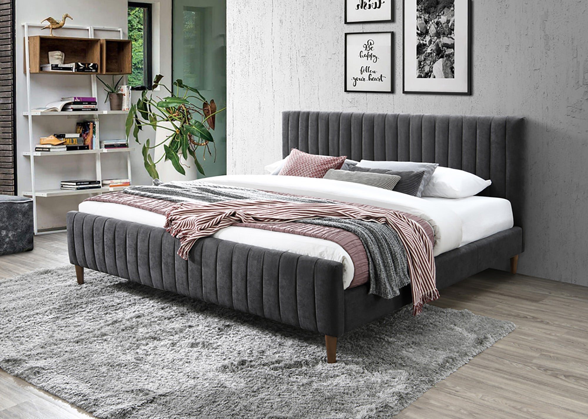 Sasha King Bed - Charcoal