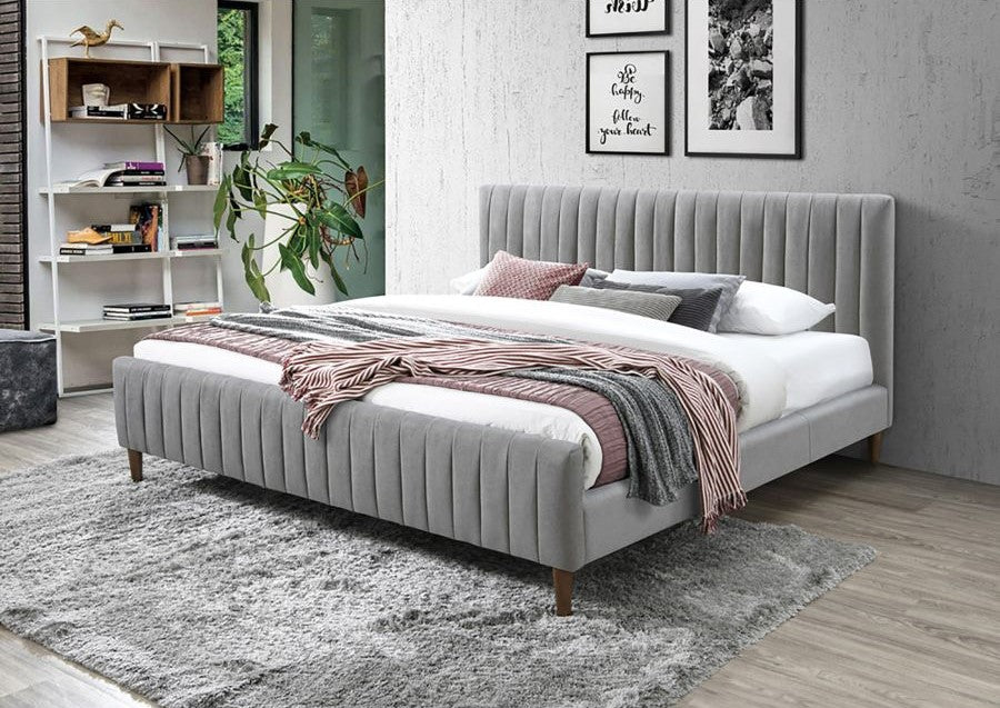 Sasha Queen Bed - Light Grey