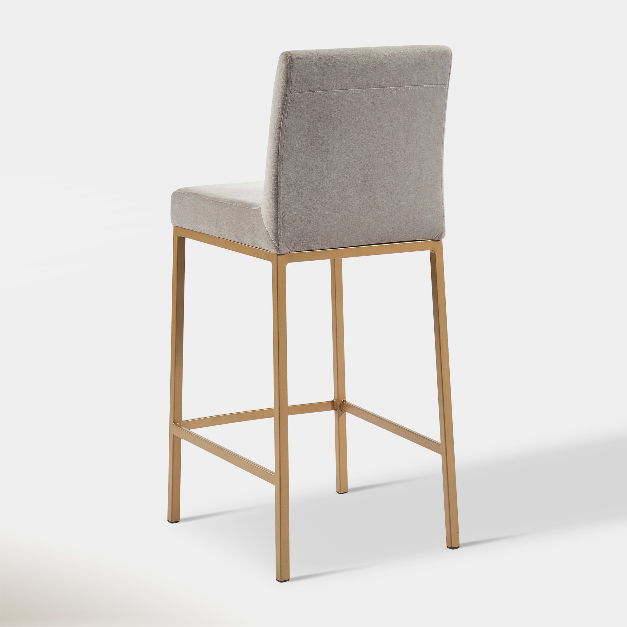 Dray Counter Stool - Grey Velvet & Gold