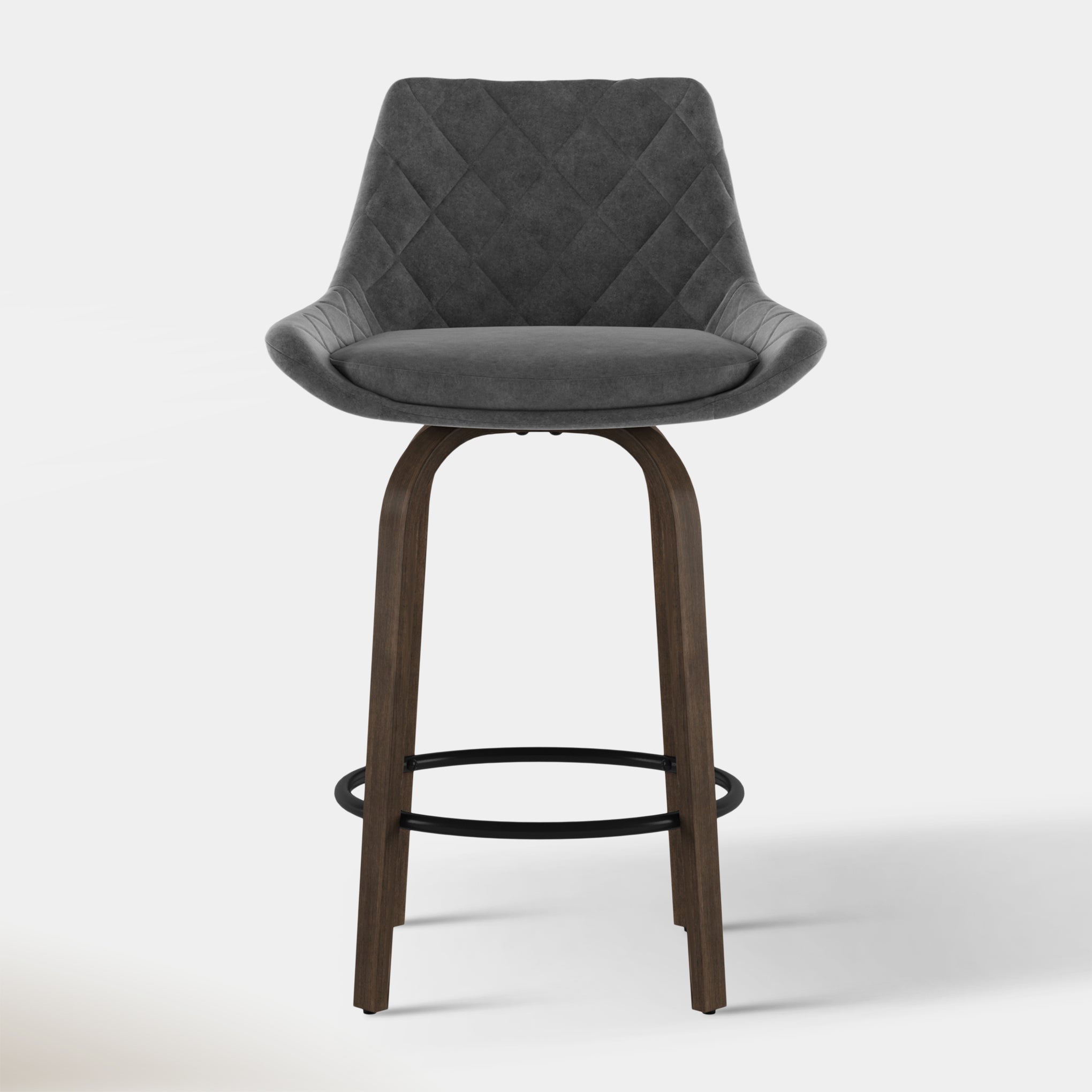 Kenzy Counter Stool - Grey Velvet