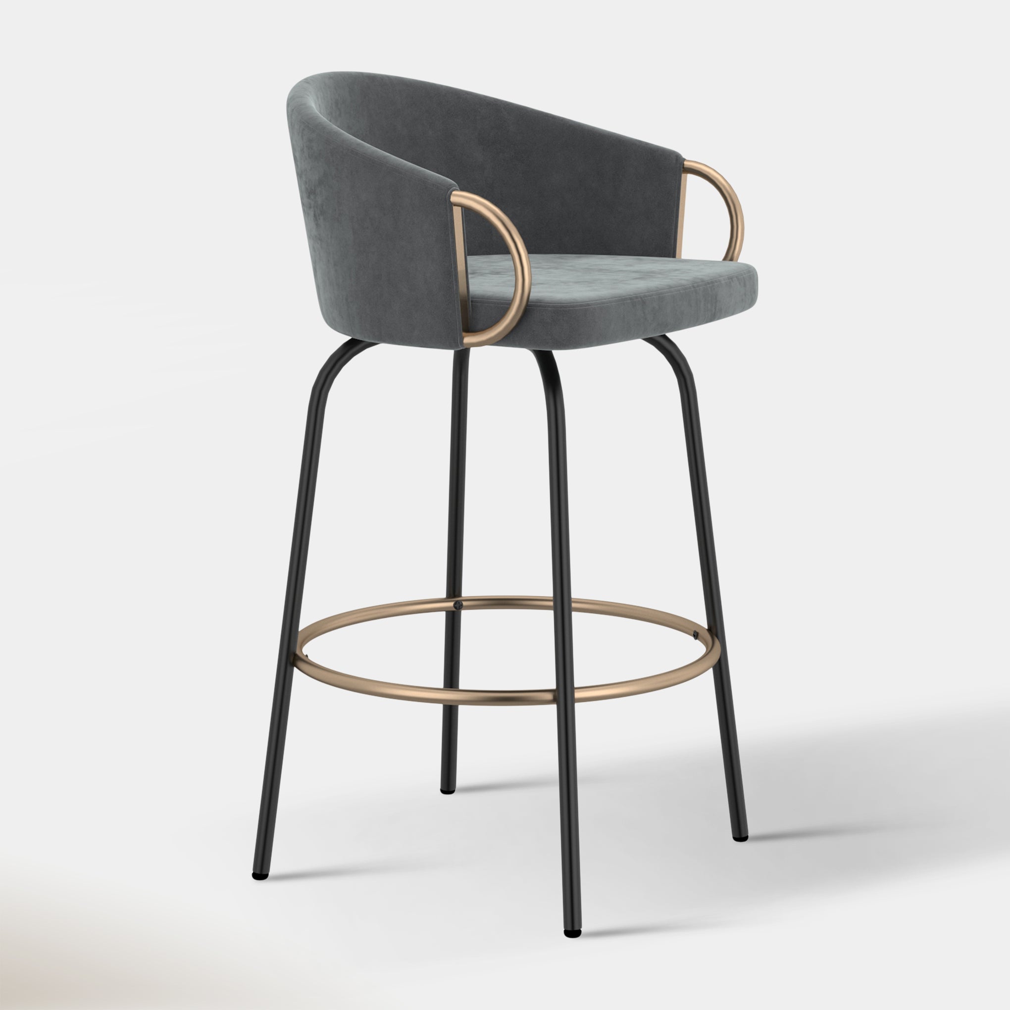 Harper Counter Stool - Grey Velvet