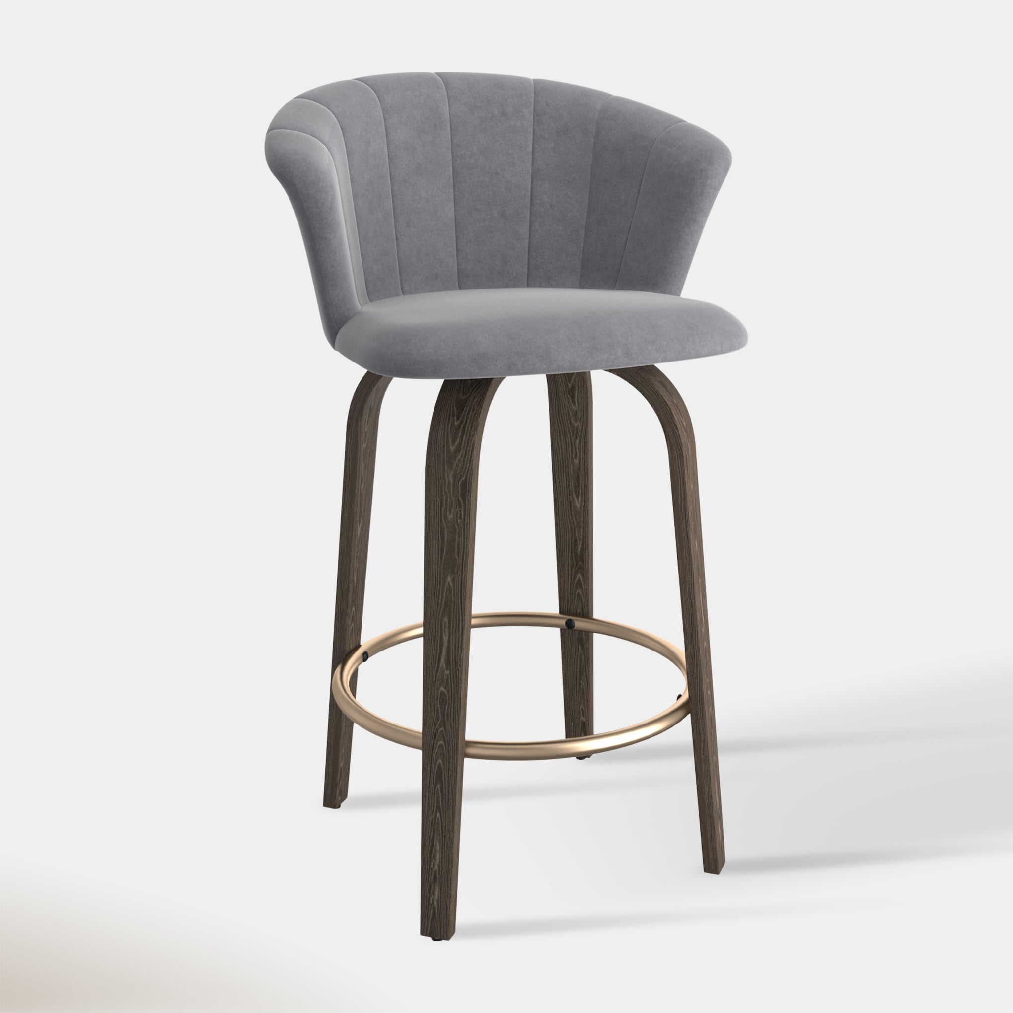 Monaco Counter Stool - Grey Velvet