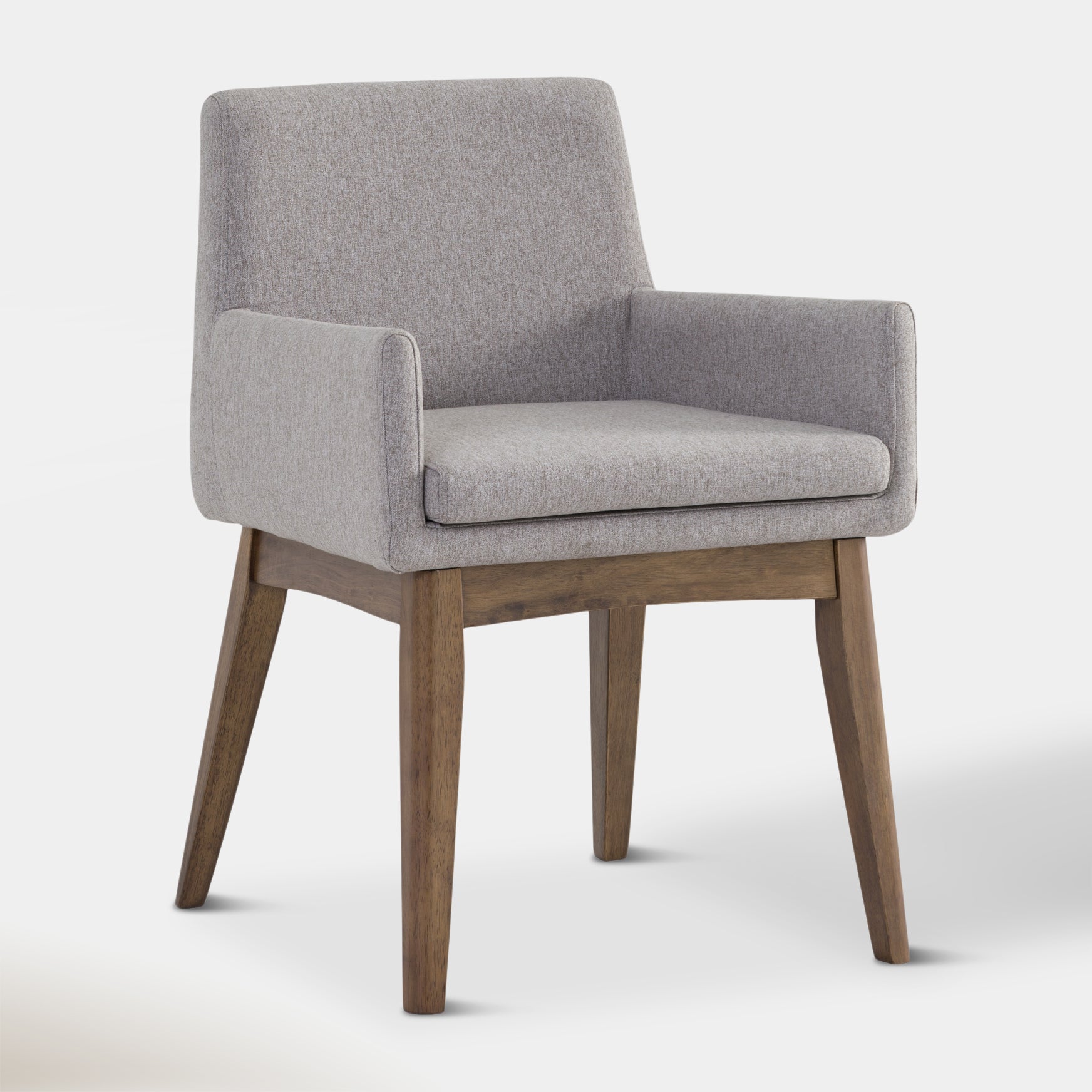 Chanel Dining Armchair - Light Grey & Walnut