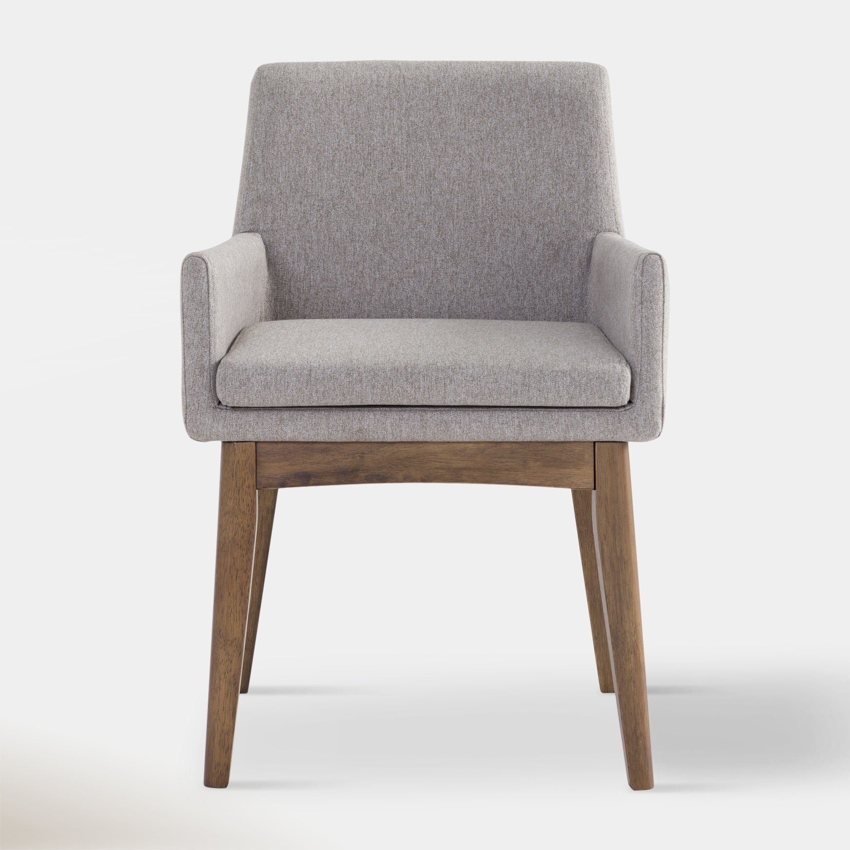 Chanel Dining Armchair - Light Grey & Walnut