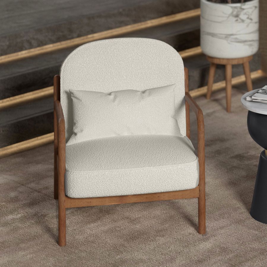 Theron Accent Chair - White Boucle