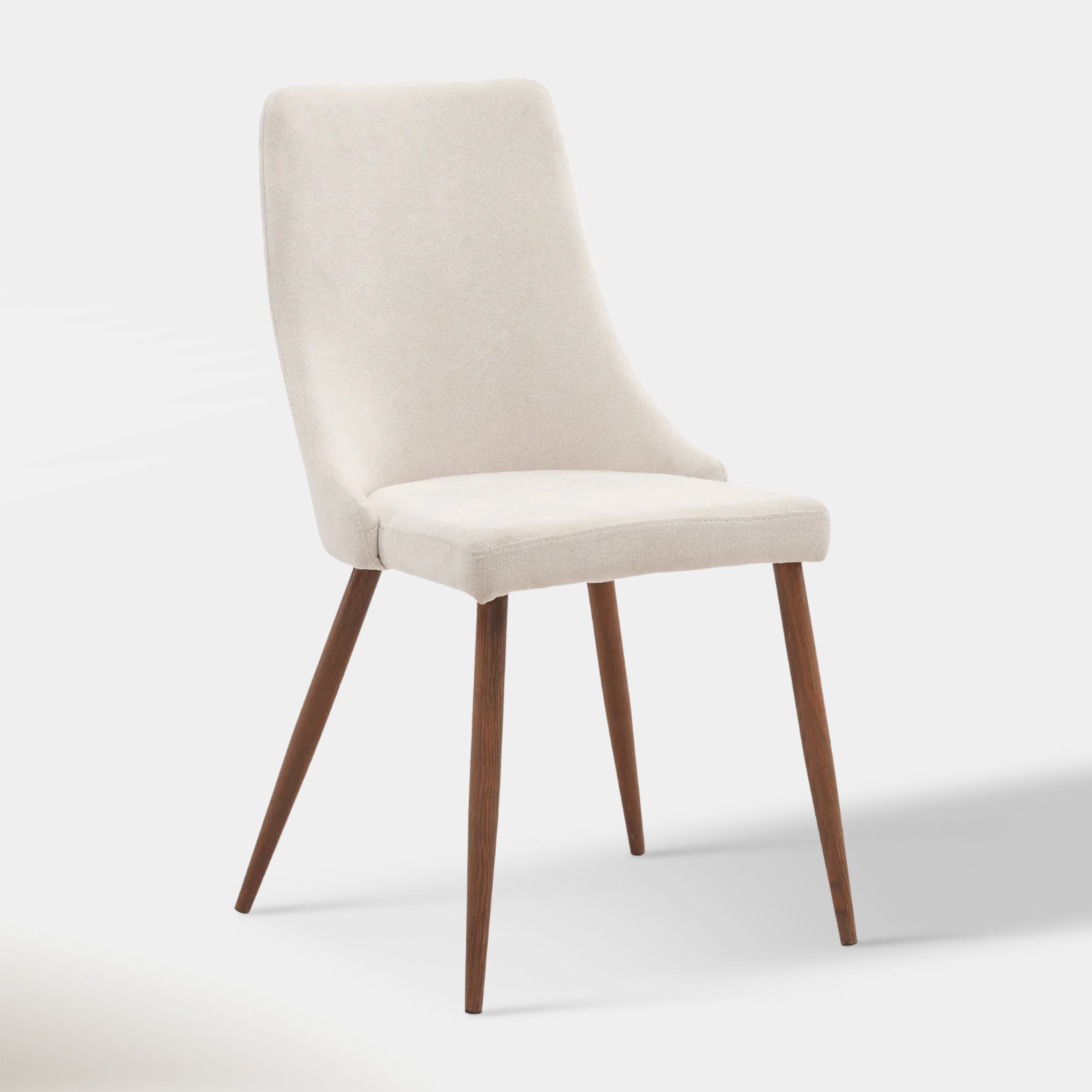 Beau Dining Chair - Beige & Walnut
