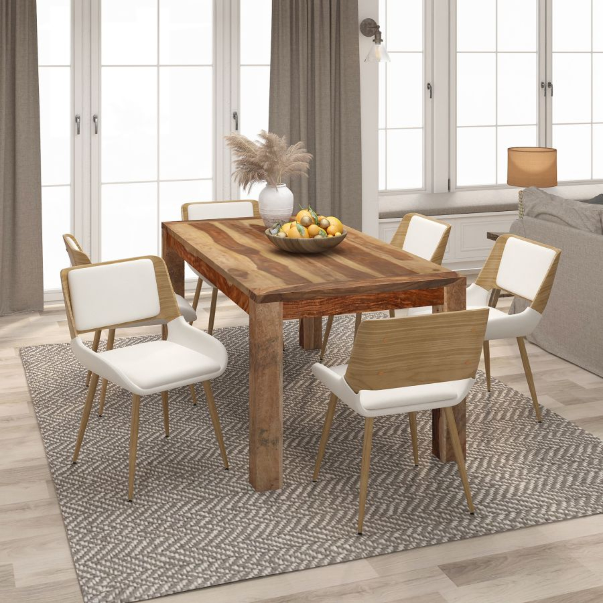 Carter Dining Chair - Beige & Oak