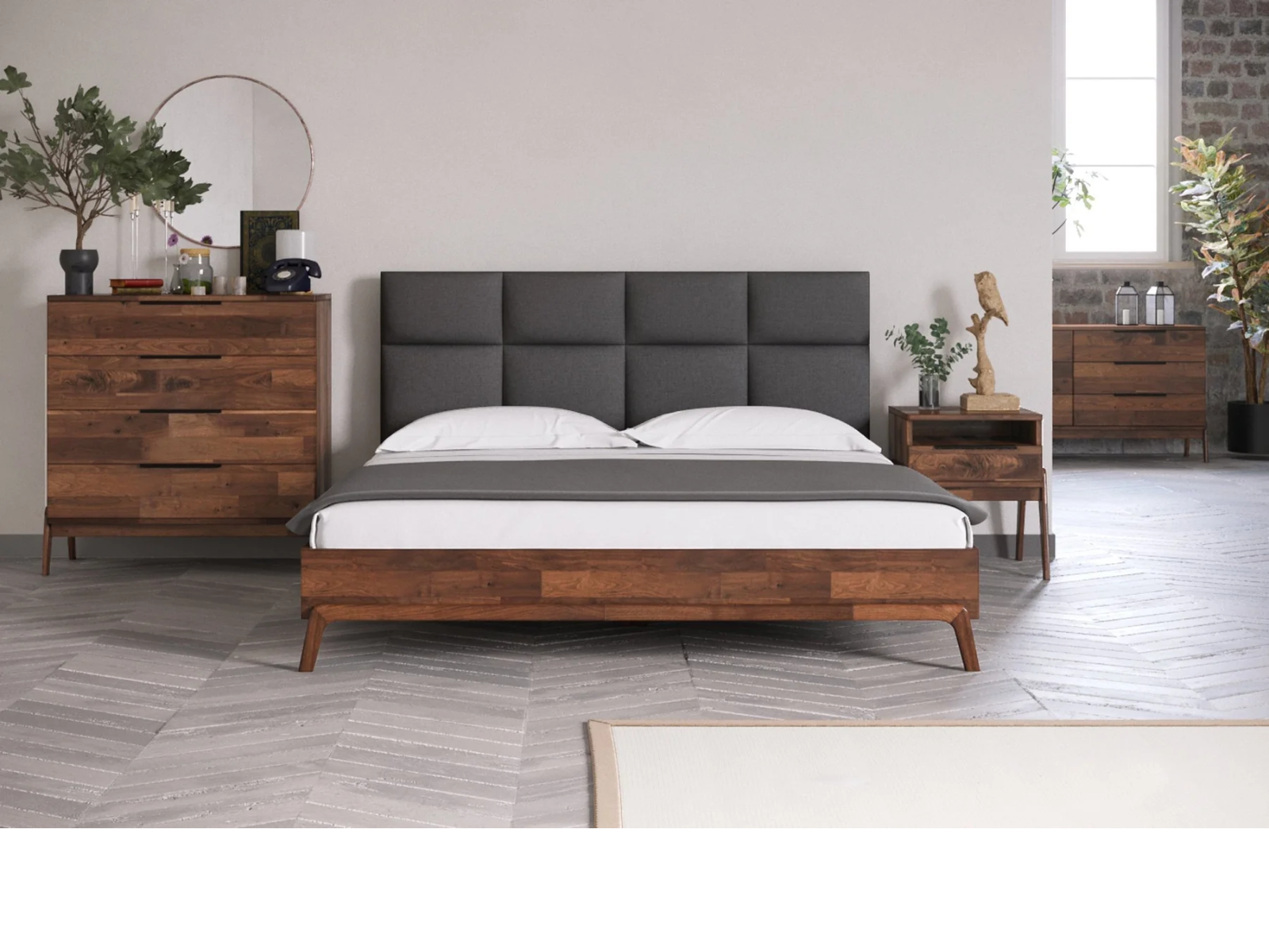 Mikael Queen Bed - Grey