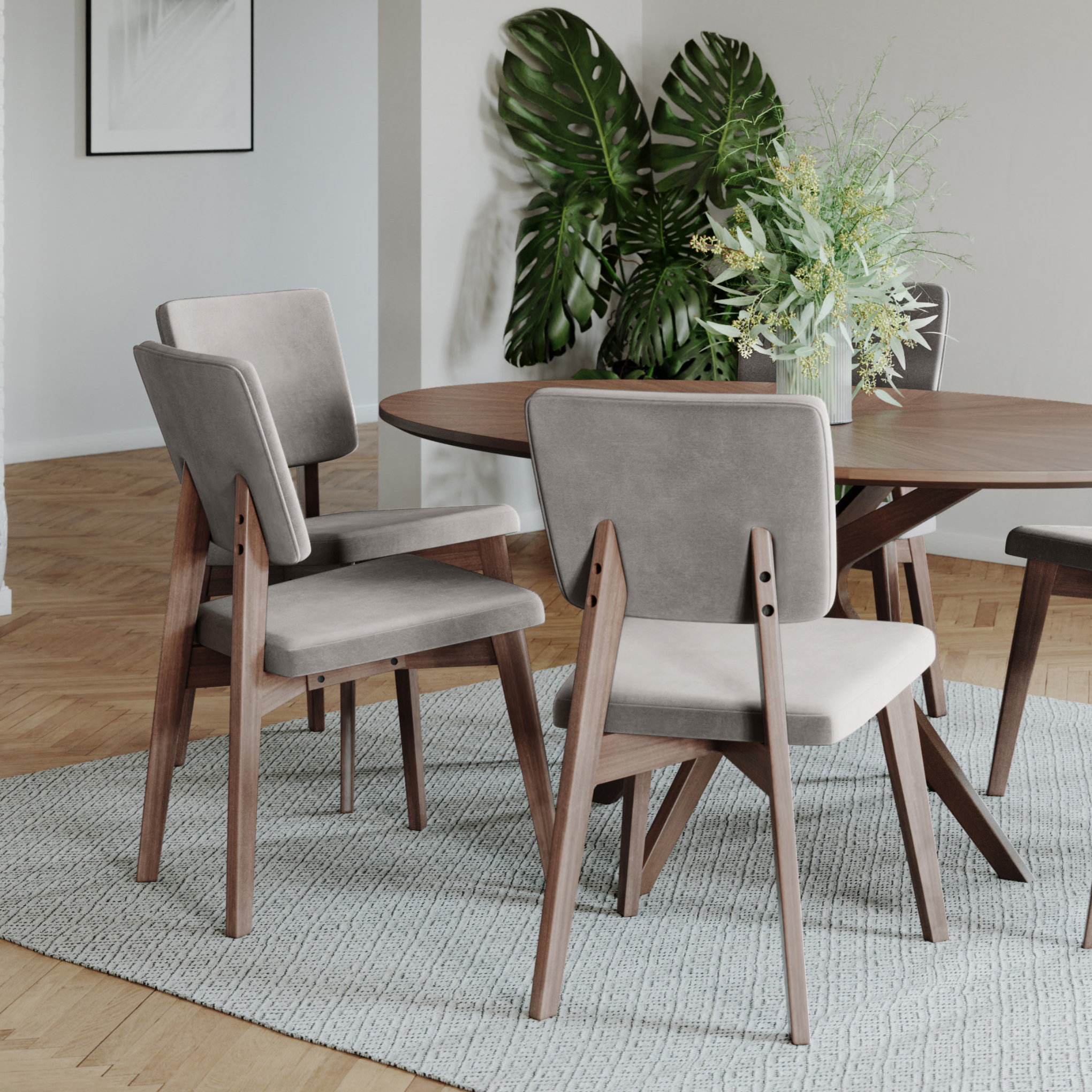 Jakob Dining Chair - Walnut & Smoke