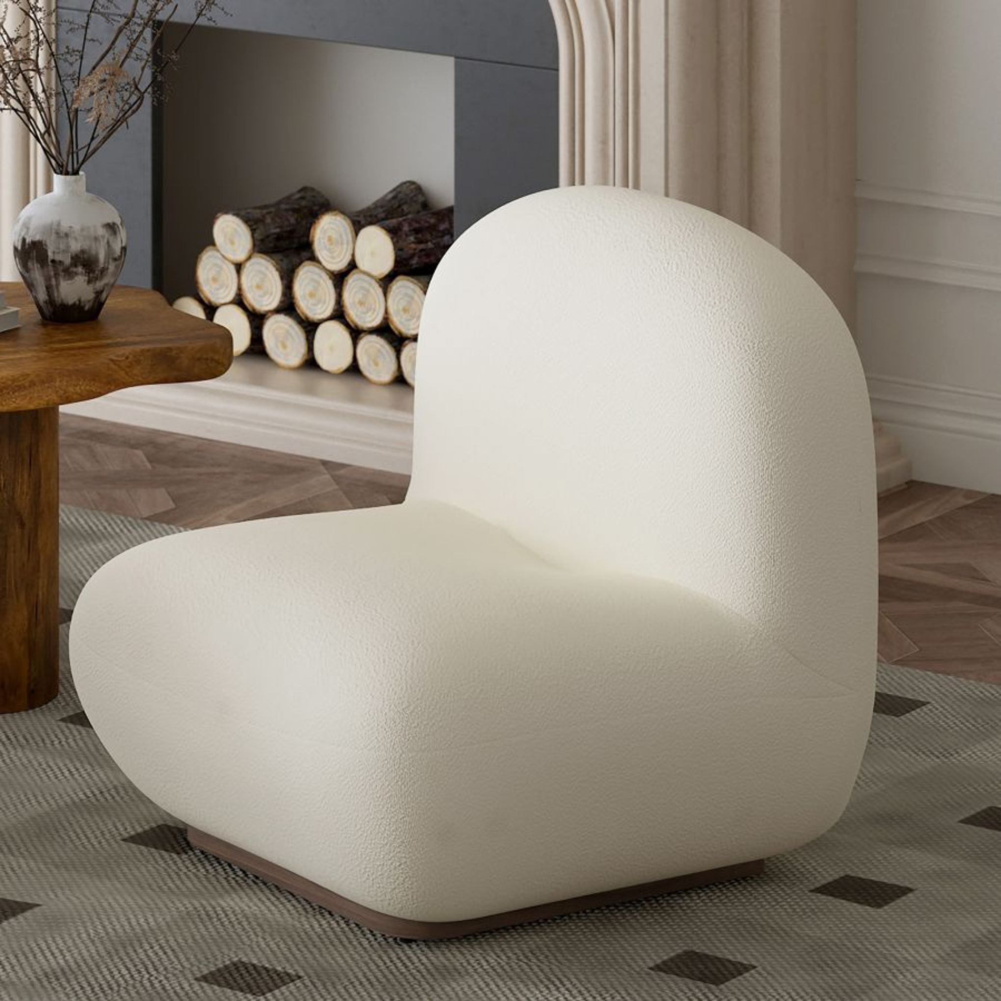 Sienna Accent Chair - Ivory Boucle