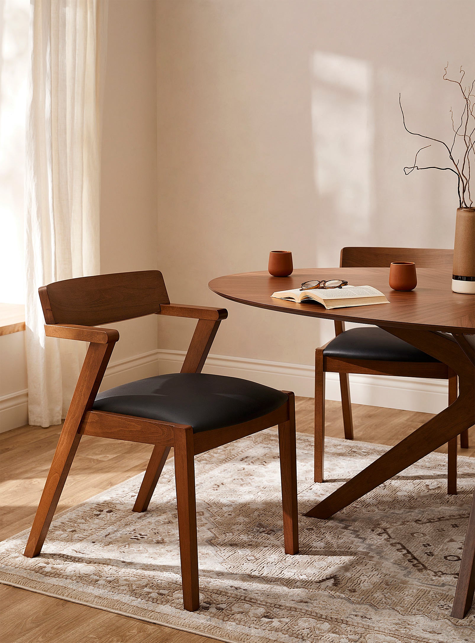 Zola Dining Chair - Black & Walnut