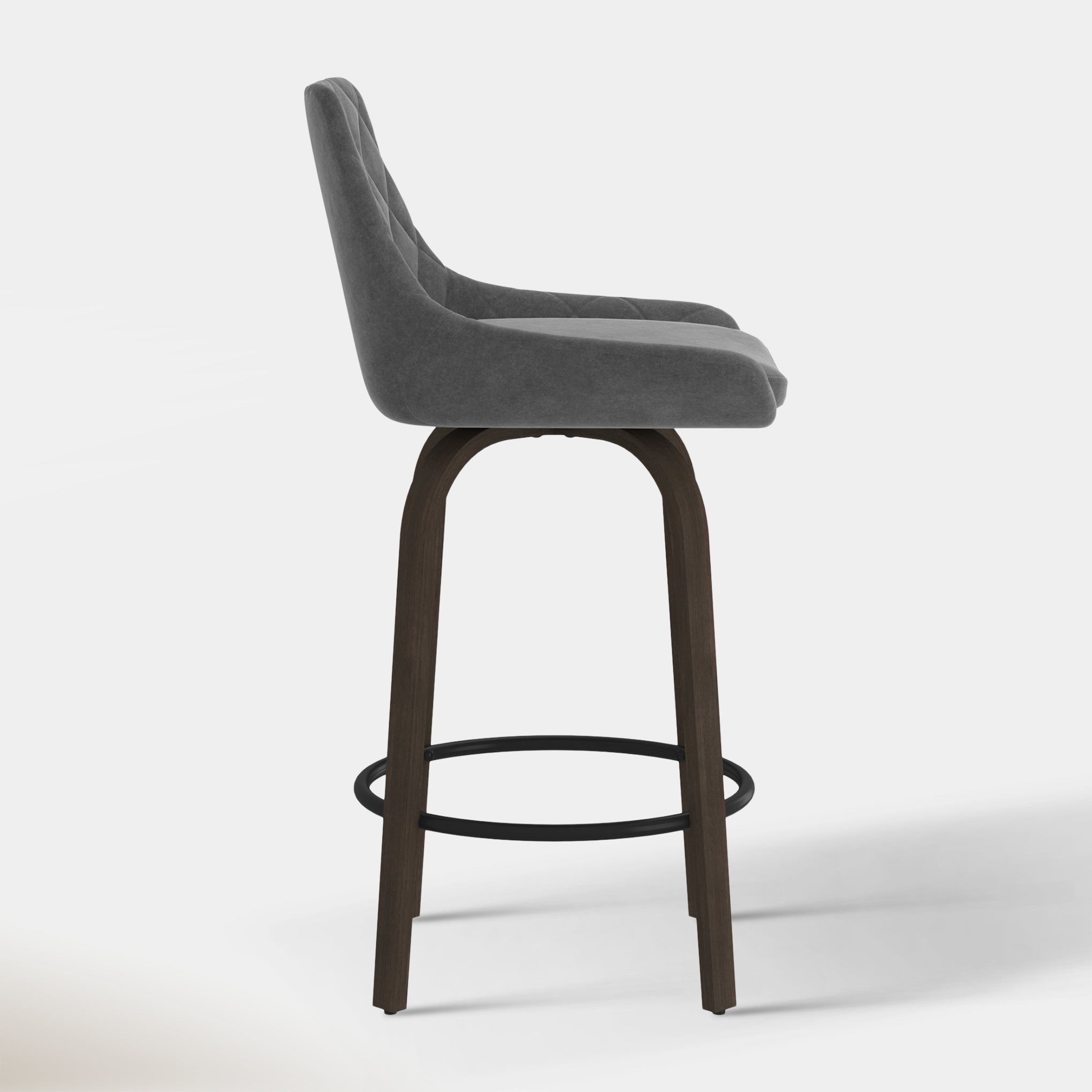 Kenzy Counter Stool - Grey Velvet