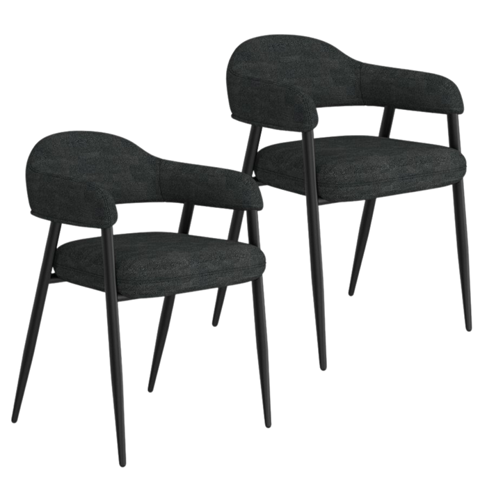 Vire Dining Chair - Charcoal & Black | Hoft Home