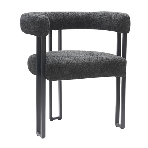 Rian Dining Chair - Charcoal Boucle | Hoft Home