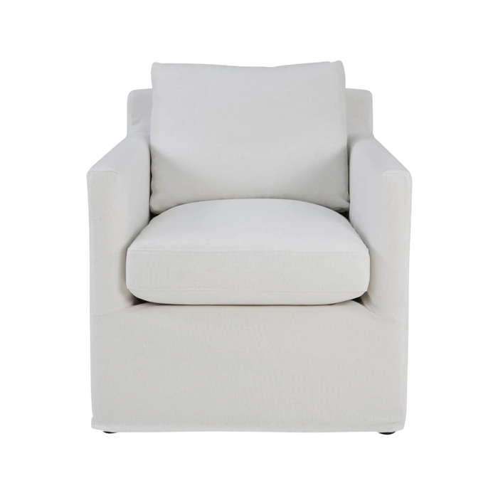 Aurora Swivel Chair - White Linen