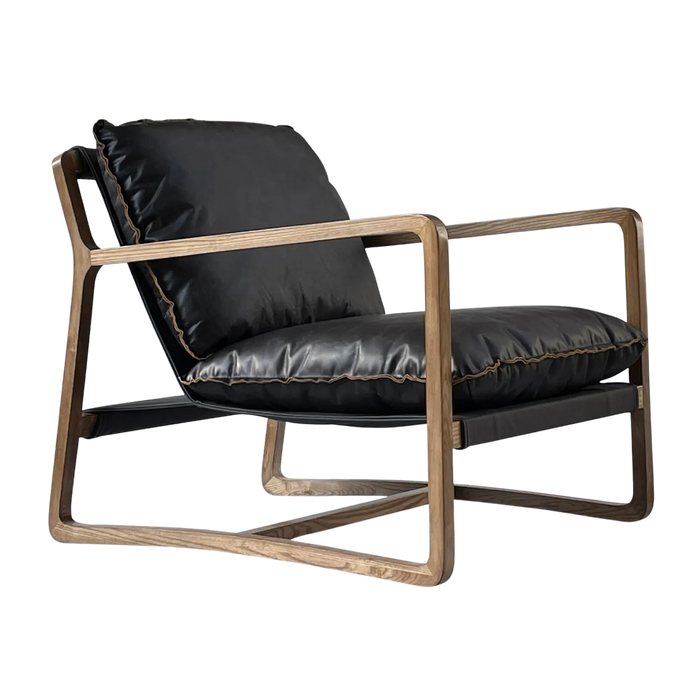 Oskar Club Chair - Black Leather