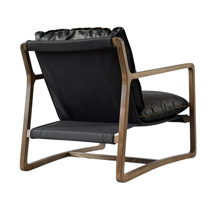 Oskar Club Chair - Black Leather