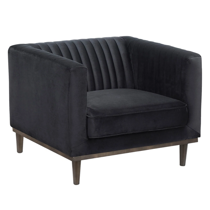 Magnus Lounge Chair - Black Velvet | Hoft Home