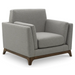 Ceni 1 Seater Armchair - Light Grey & Walnut | Hoft Home