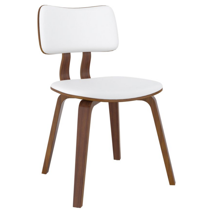 Zaki Dining Chair - White & Walnut - Hoft Home