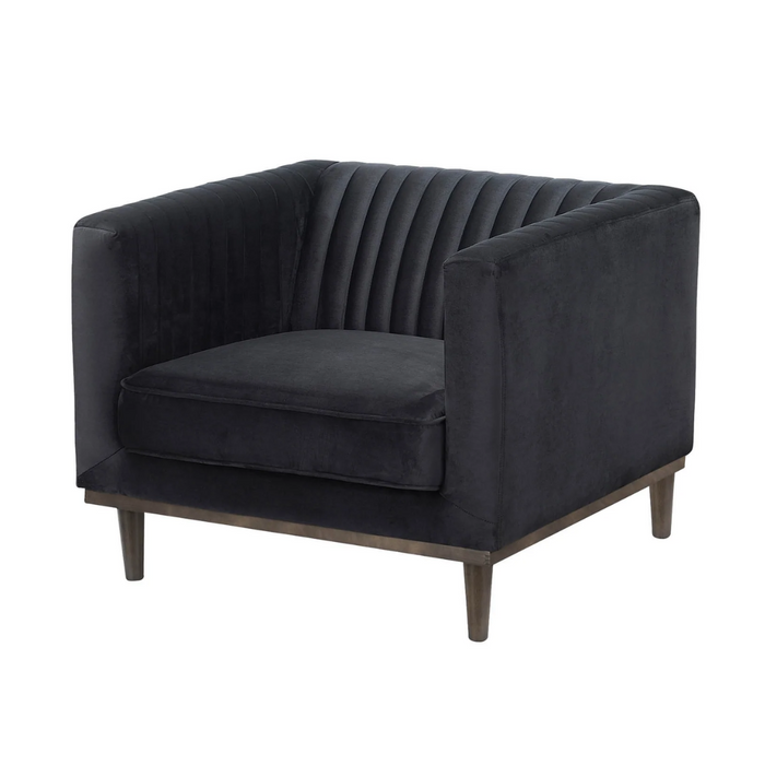 Magnus Lounge Chair - Black Velvet - Hoft Home
