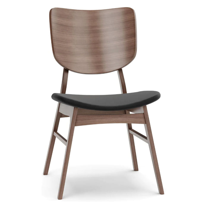 Anders Dining Chair - Walnut & Black Leather