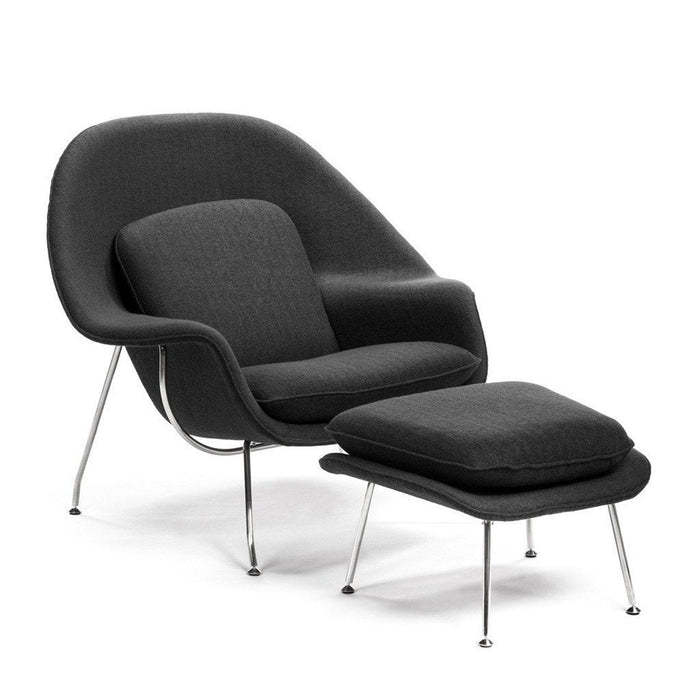 Womb CHAIR WITH OTTOMAN - Charcoal | Hoft Home