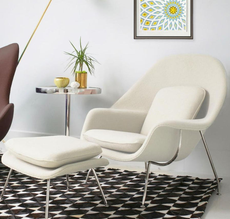 Womb CHAIR WITH OTTOMAN - Cream | Hoft Home